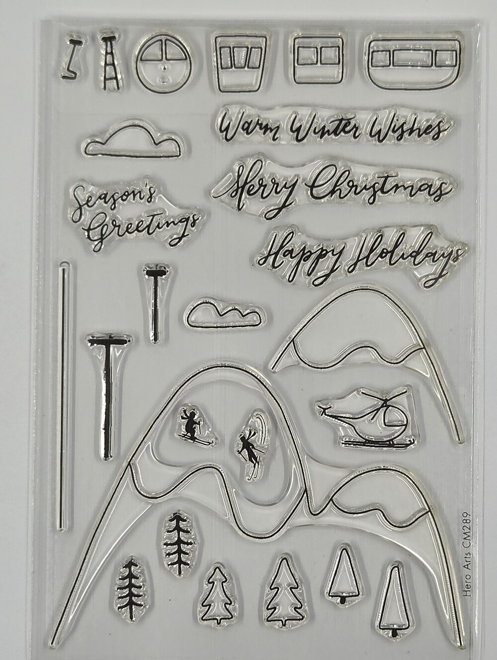 Hero Arts CM289 Clear Winter Holiday 4x6 Stamp Set - Happy Holidays